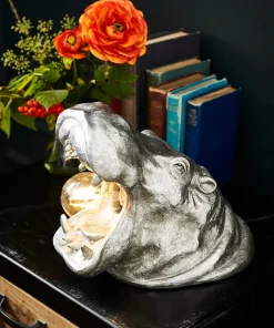 Joe Browns Antique Roaring Hippo Table Lamp- Lighting & Lamps|Animal Décor