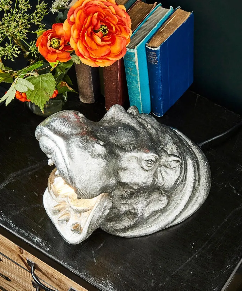 Joe Browns Antique Roaring Hippo Table Lamp- Lighting & Lamps|Animal Décor