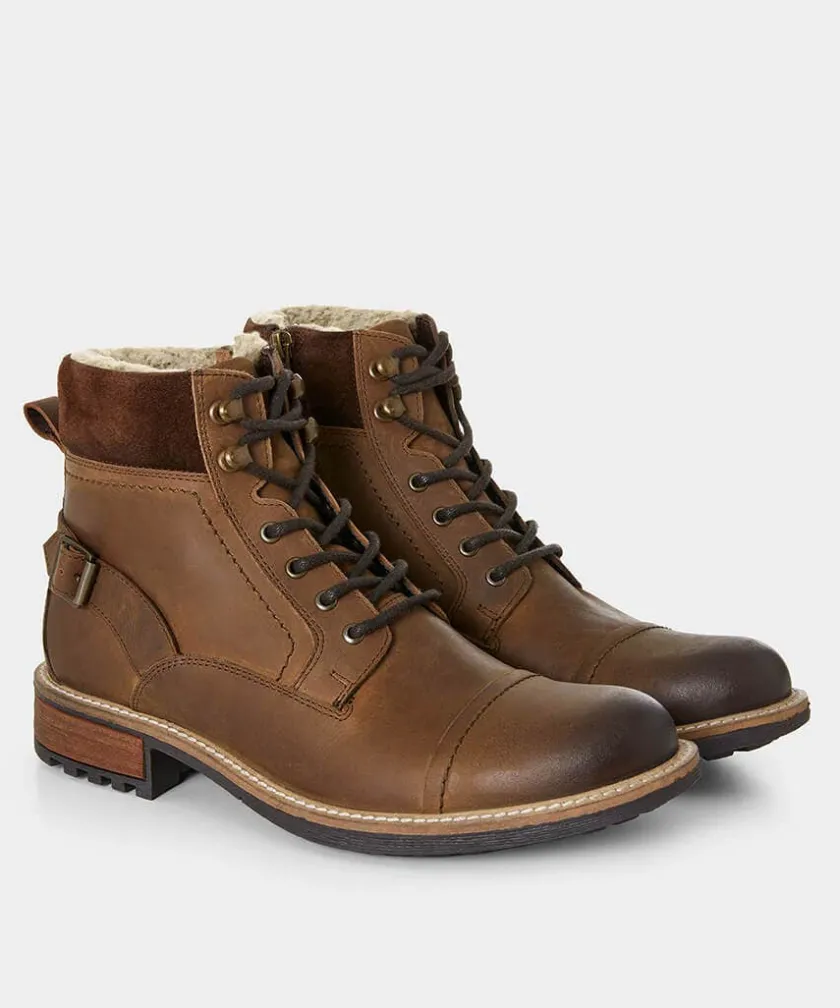 Joe Browns Aviator Borg Lined Oiled Boots- Boots|Shoes, Boots & Trainers