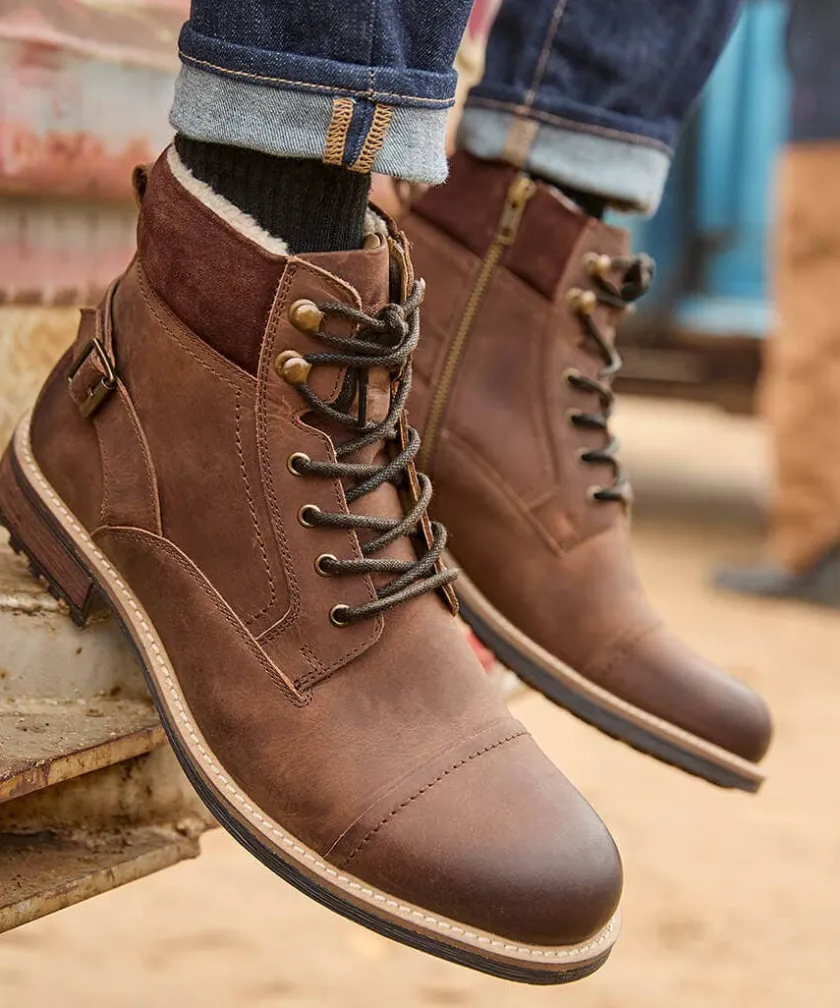 Joe Browns Aviator Borg Lined Oiled Boots- Boots|Shoes, Boots & Trainers