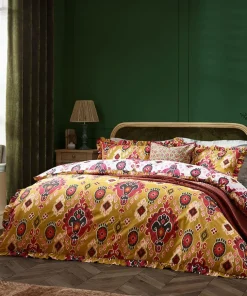 Joe Browns Aztec Cotton Slub Reversible Frill Duvet Set- Bedding