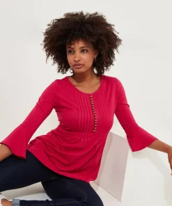 Joe Browns Beautiful Button Longline Jersey Top-Women Tops, Tunics & Blouses