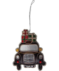 Joe Browns Beautifully Embroidered Taxi Christmas Ornament- Home Accessories|Christmas Homeware