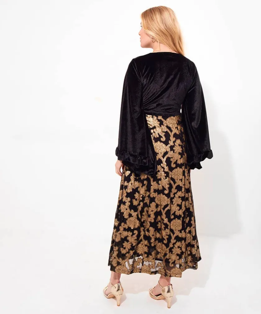 Joe Browns Belle Jaquard And Velvet Dress-Women Women's Clothing|Petite Collection