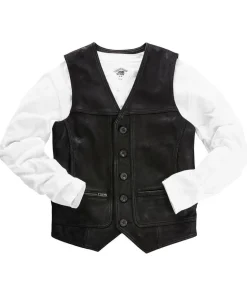 Joe Browns Leather Waistcoat- Waistcoats|Leather Jackets
