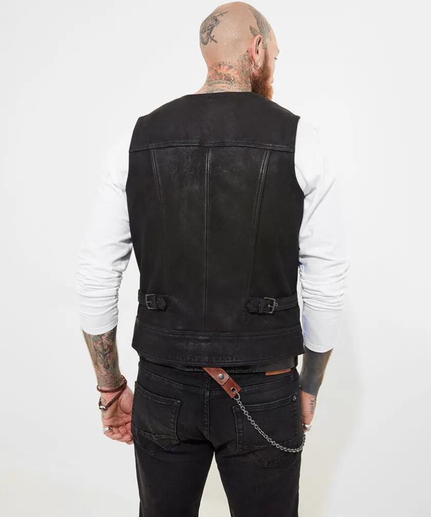 Joe Browns Leather Waistcoat- Waistcoats|Leather Jackets