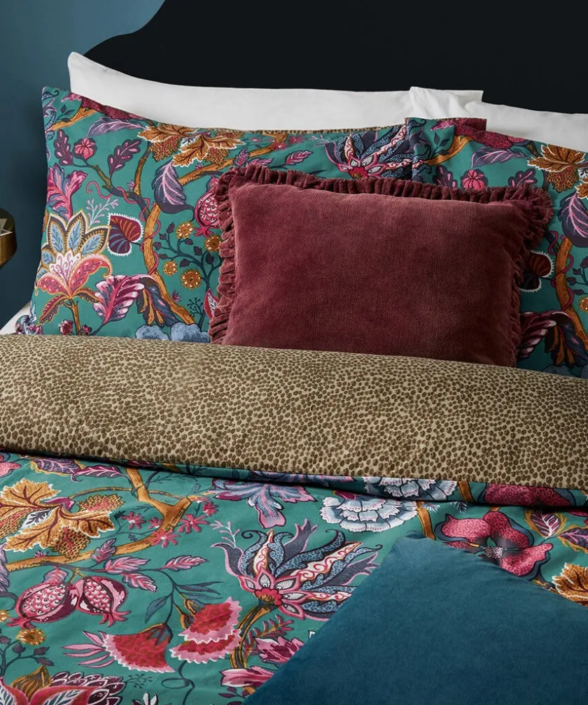 Joe Browns Savanna Leopard Florals Cotton Slub Reversible Duvet Set- Floral Décor|Nature Décor