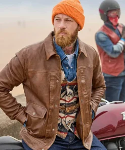 Joe Browns Trucker Leather Jacket- Leather Jackets|Coats & Jackets