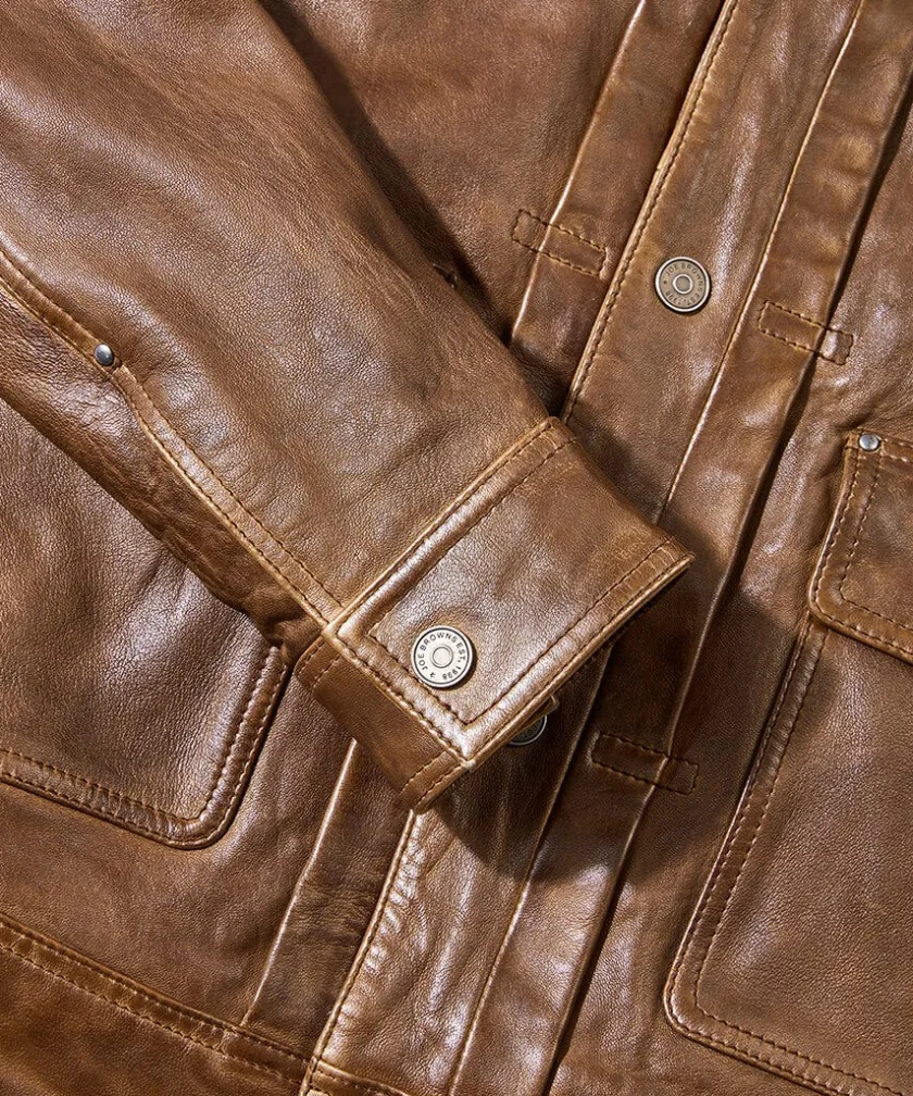 Joe Browns Trucker Leather Jacket- Leather Jackets|Coats & Jackets