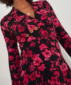 Joe Browns Button Detail Printed Jersey Tunic Top-Women Tops, Tunics & Blouses