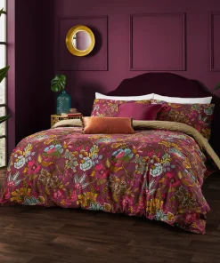 Joe Browns Savanna Leopard Florals Cotton Slub Reversible Duvet Set- Floral Décor|Nature Décor