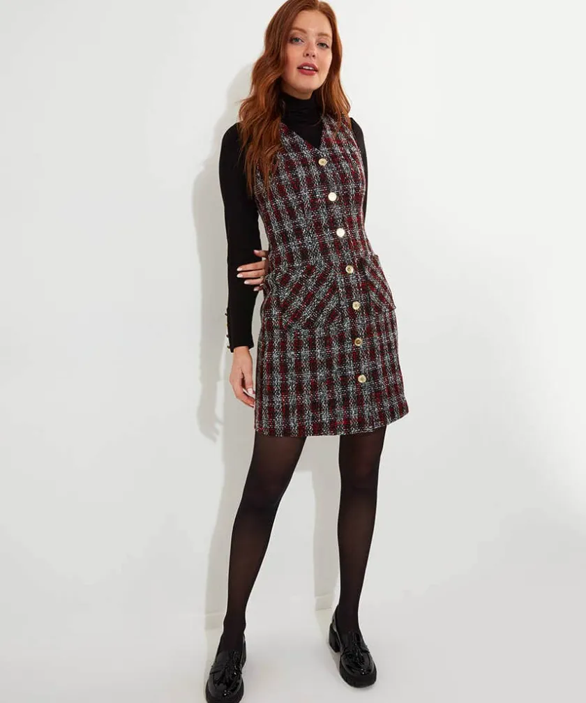 Joe Browns Check Pinafore Dress-Women Dresses