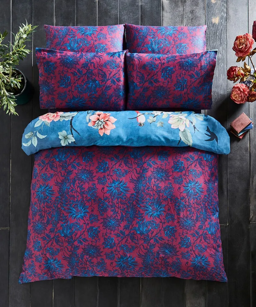 Joe Browns Cherished Chinoiserie Reversible Duvet Set- Floral Décor|Animal Décor