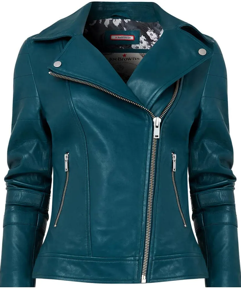Joe Browns Classic Leather Biker Jacket-Women Leather Jackets|Coats & Jackets