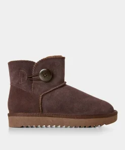 Joe Browns Cosy Button Trim Suede Boots-Women Ankle Boots|Boots