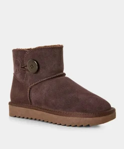 Joe Browns Cosy Button Trim Suede Boots-Women Ankle Boots|Boots