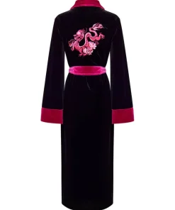 Joe Browns Daring Dragon Embroidered Velour Dressing Gown-Women Women's Clothing|Loungewear & Pyjamas