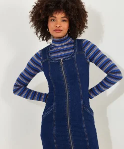 Joe Browns Dawn Denim Zip Through Pinafore-Women Denim Styles|Dresses