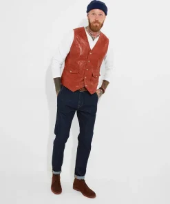 Joe Browns Embossed Leather Waistcoat- Waistcoats|Leather Jackets
