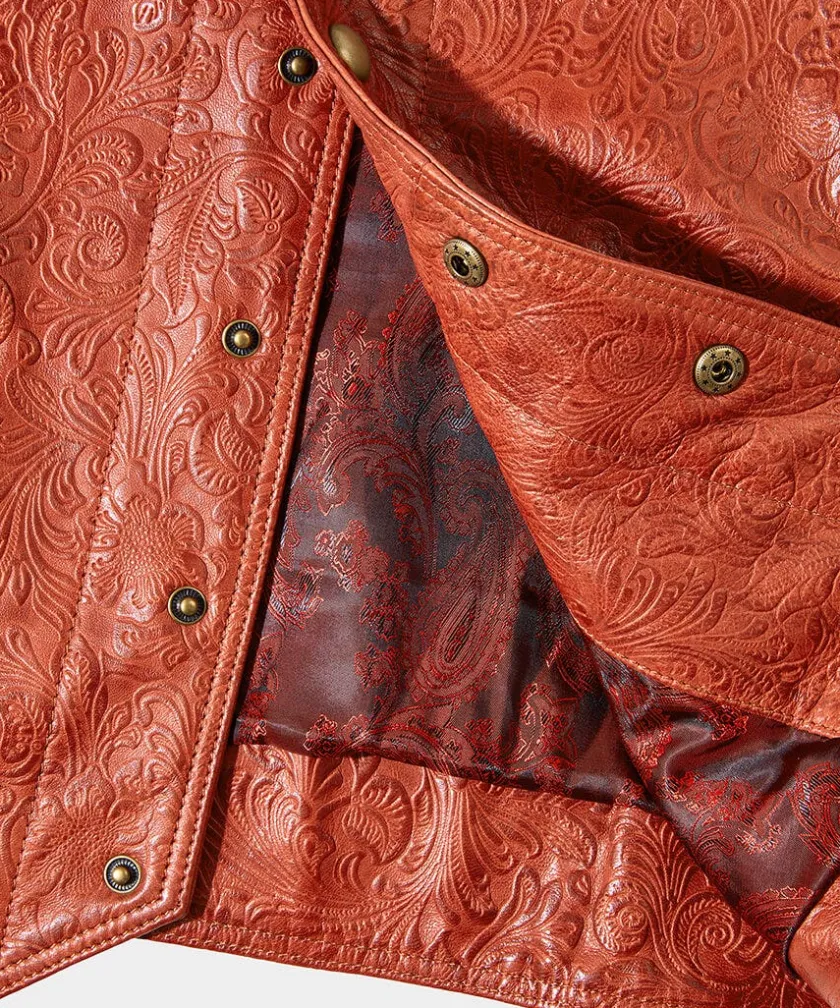 Joe Browns Embossed Leather Waistcoat- Waistcoats|Leather Jackets