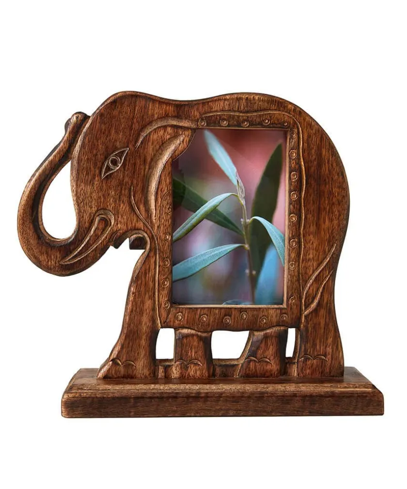 Joe Browns Enchanting Elephant Shaped Mango Wood Photo Frame- Home Accessories|Animal Décor