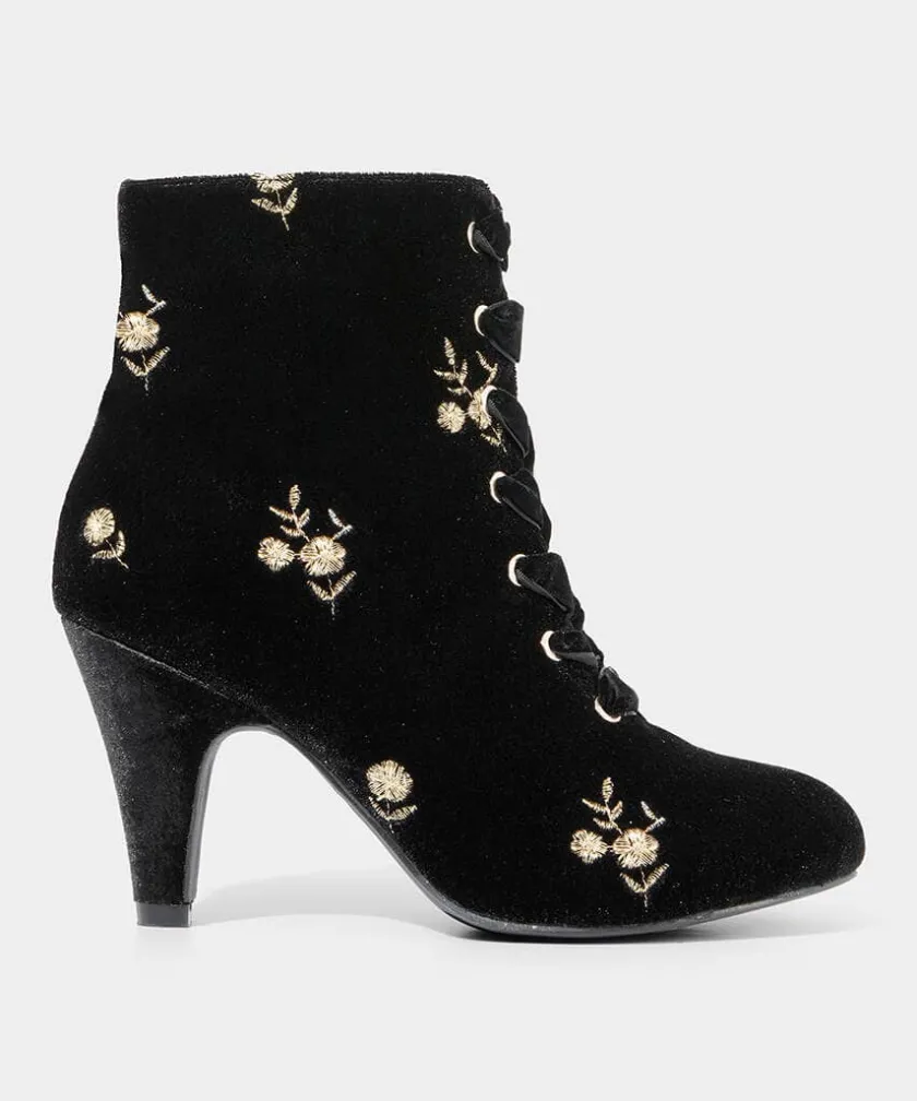Joe Browns Evening Rose Velvet Boots-Women Matching Shoes & Bags|Ankle Boots