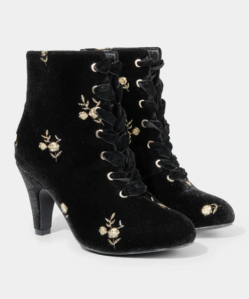 Joe Browns Evening Rose Velvet Boots-Women Matching Shoes & Bags|Ankle Boots