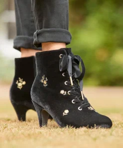 Joe Browns Evening Rose Velvet Boots-Women Matching Shoes & Bags|Ankle Boots