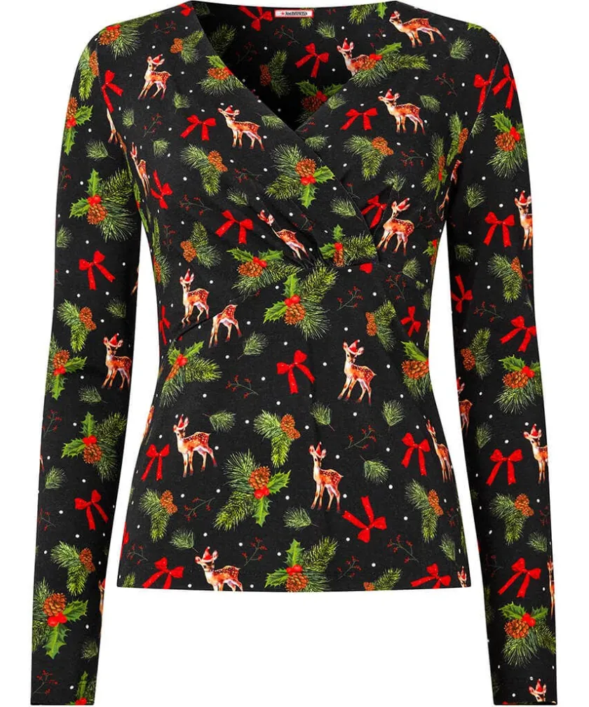 Joe Browns Feeling Festive Jersey Wrap Top-Women Women's Clothing|Novelty Gifts