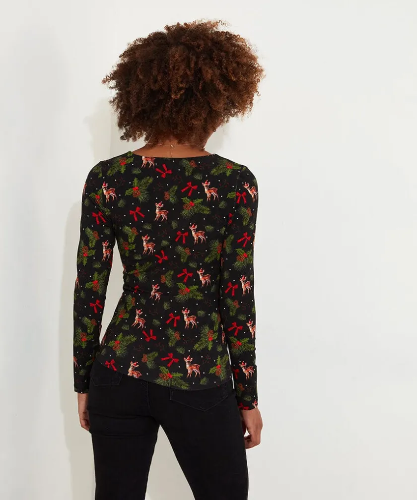 Joe Browns Feeling Festive Jersey Wrap Top-Women Women's Clothing|Novelty Gifts