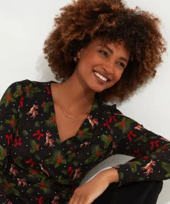 Joe Browns Feeling Festive Jersey Wrap Top-Women Women's Clothing|Novelty Gifts