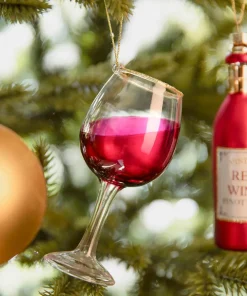 Joe Browns Feeling Merry Wine Bottle And Glass Christmas Ornaments- Christmas Homeware|Novelty Gifts