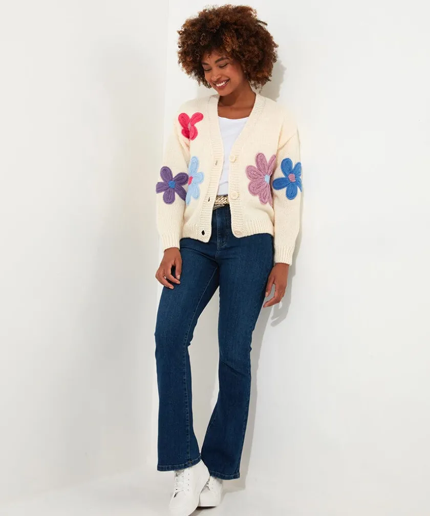 Joe Browns Freya Floral Applique Cardigan-Women Gifts|Knitwear & Cardigans