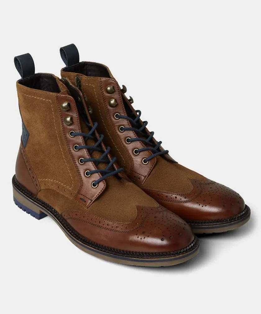 Joe Browns Gents Club Mixed Leather Boots- Tailoring|Shoes, Boots & Trainers