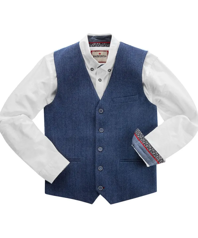 Joe Browns Handsome Herringbone Waistcoat- Waistcoats|Tailoring
