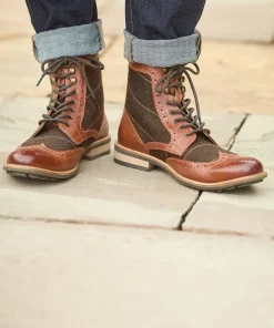 Joe Browns Harlington Tweed And Leather Boots- Boots|Shoes, Boots & Trainers