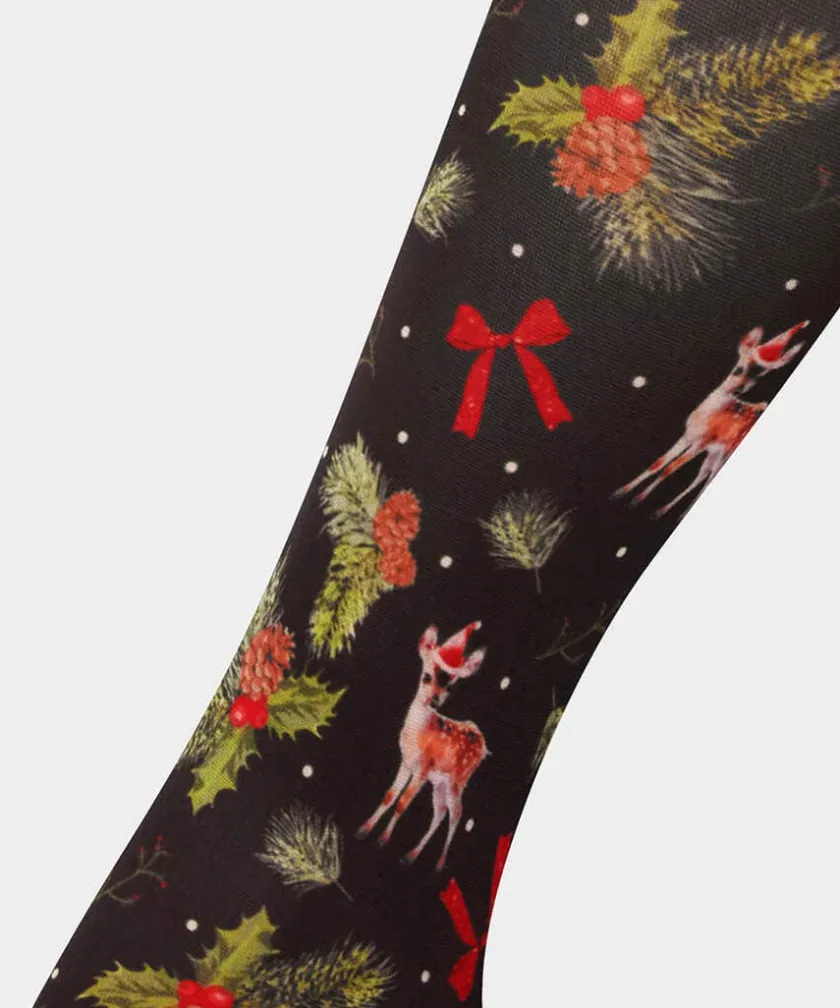 Joe Browns It's Christmas Deer Printed Tights-Women Women's Clothing|Novelty Gifts