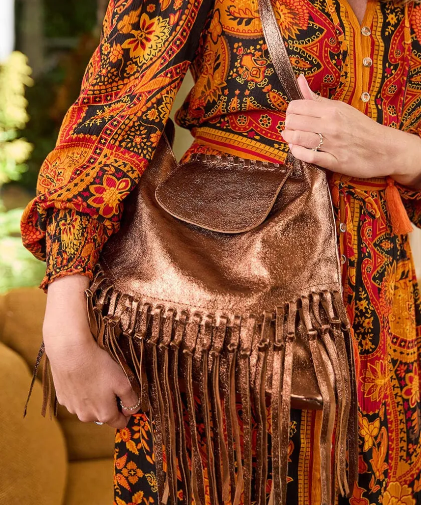 Joe Browns Jaipur Shimmer Leather Tassel Bag-Women Matching Shoes & Bags|Gifts