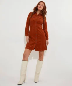 Joe Browns Josie Cord Button Through Dress-Women Dresses