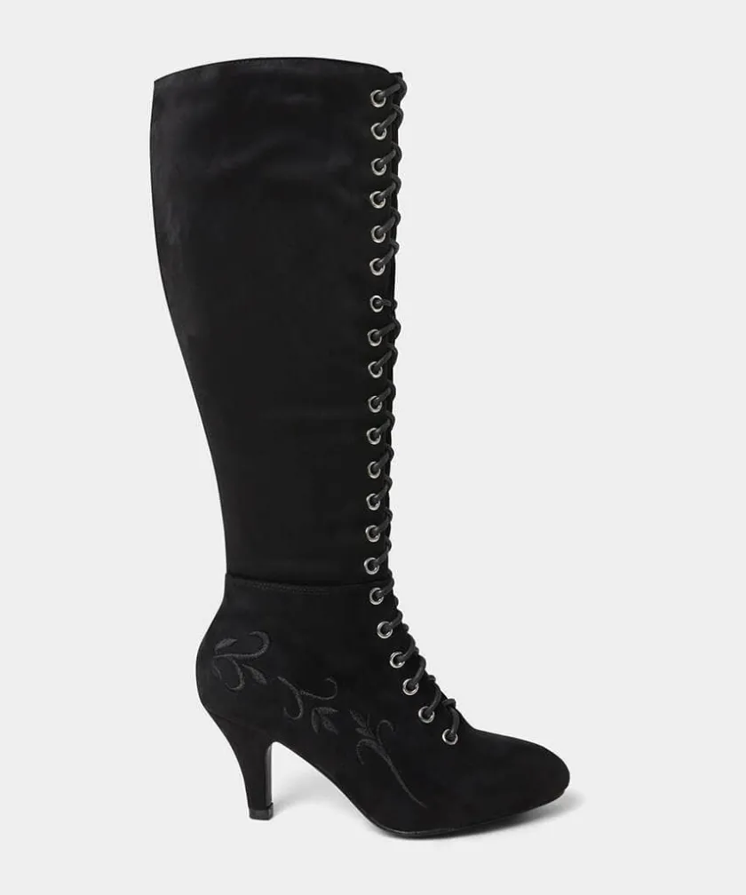 Joe Browns Layla Lace Up Embroidered Boots-Women Heels|Boots