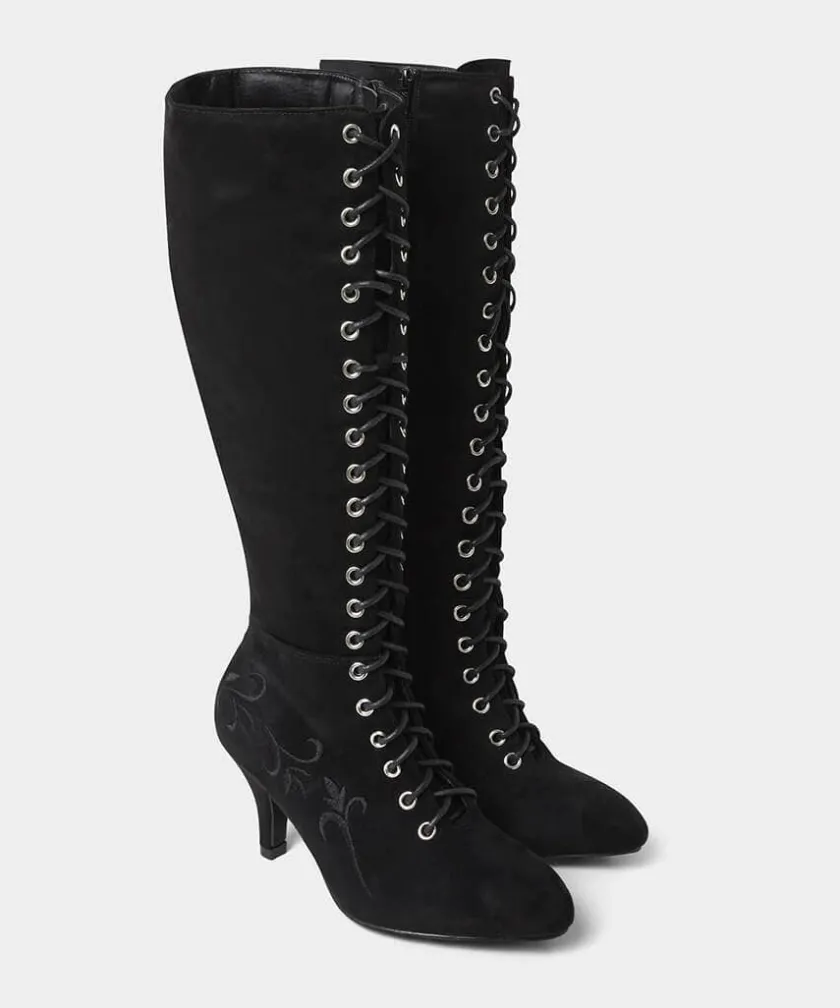 Joe Browns Layla Lace Up Embroidered Boots-Women Heels|Boots