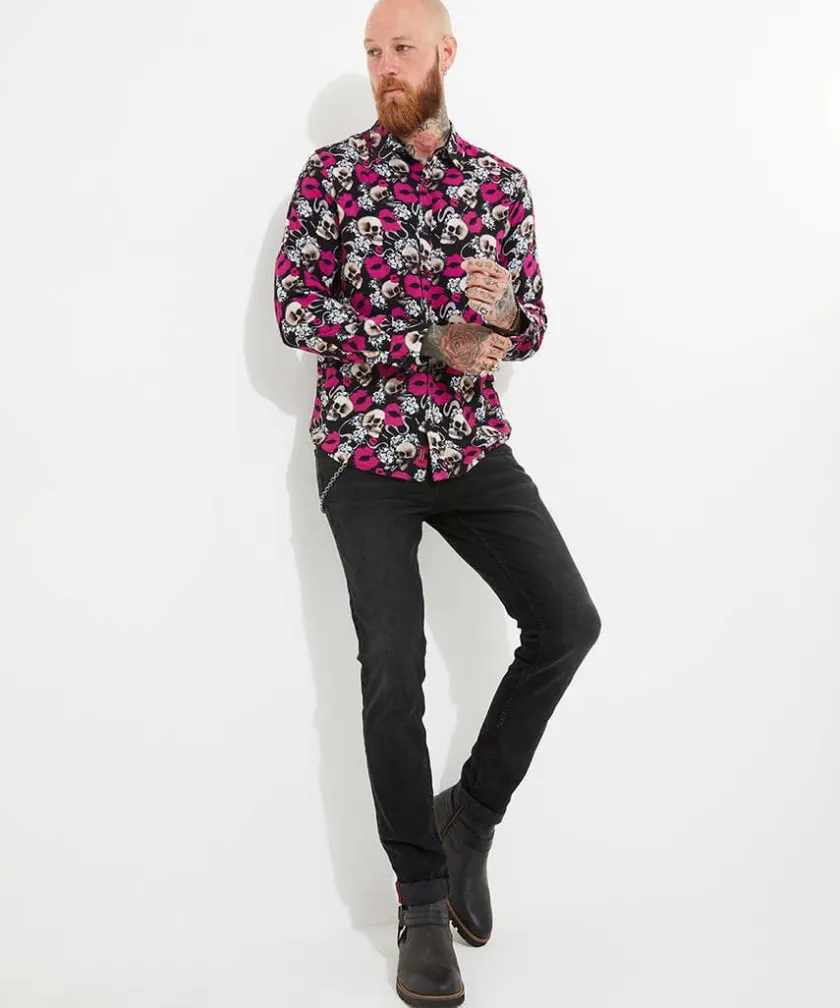 Joe Browns Lips And Skull Shirt- Men's Clothing|Gifts