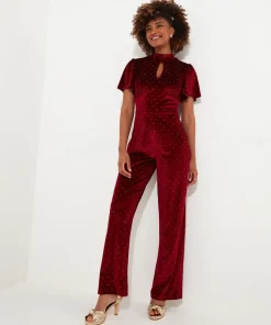 Joe Browns Loretta Velour Jumpsuit-Women Women's Clothing|Petite Collection