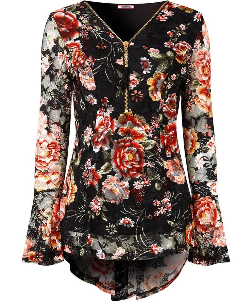 Joe Browns Macy Lace Zip Top-Women Tops, Tunics & Blouses