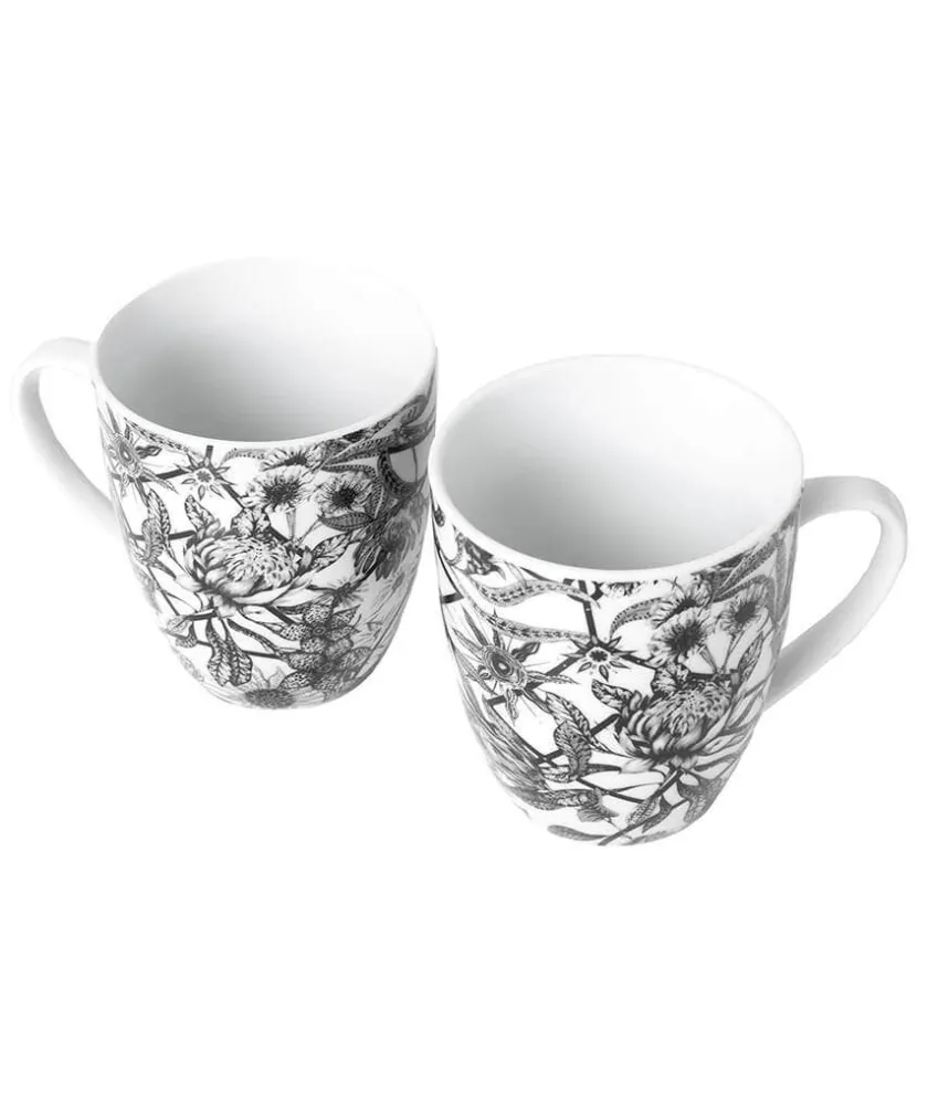Joe Browns Magnificent Monochrome Floral Mugs- Kitchenware & Dining|Floral Décor