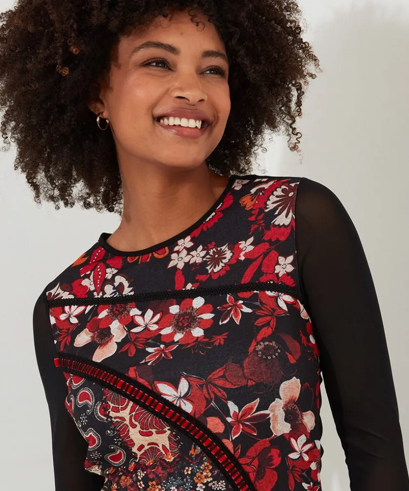 Joe Browns Marcie Cutabout Mesh Top-Women Tops, Tunics & Blouses