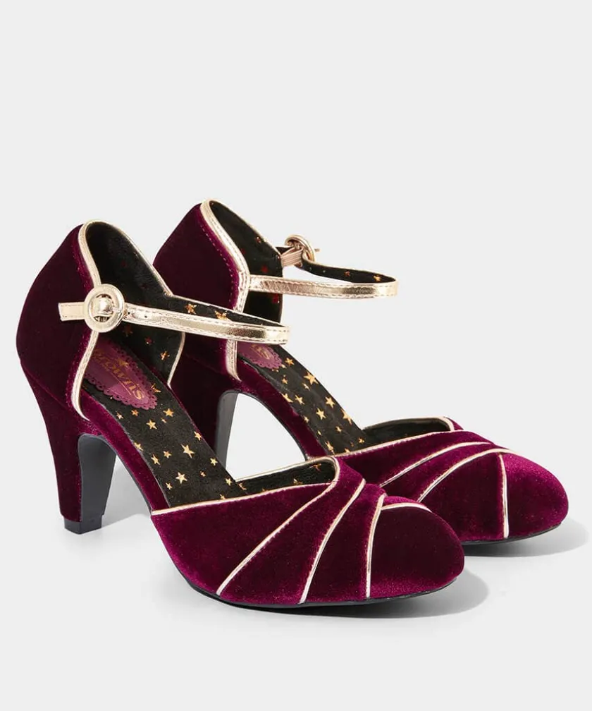 Joe Browns Midnight Hour Velvet Deco Shoes-Women Matching Shoes & Bags|Heels