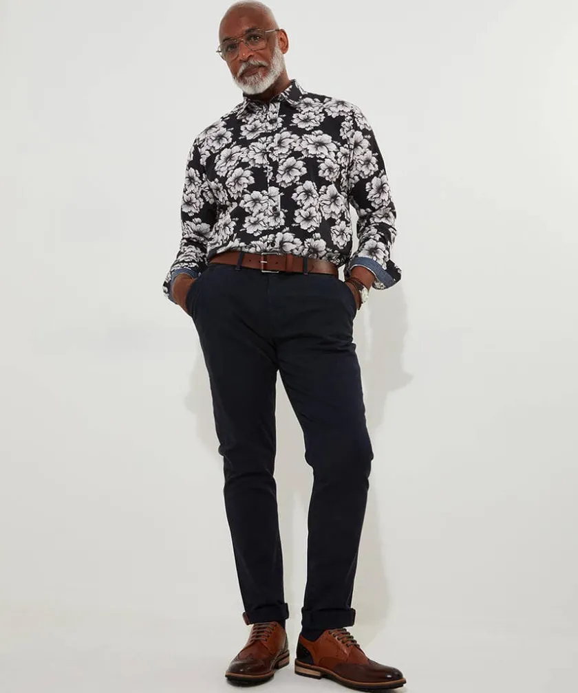 Joe Browns Monochrome Floral Shirt- Men's Clothing|Gifts