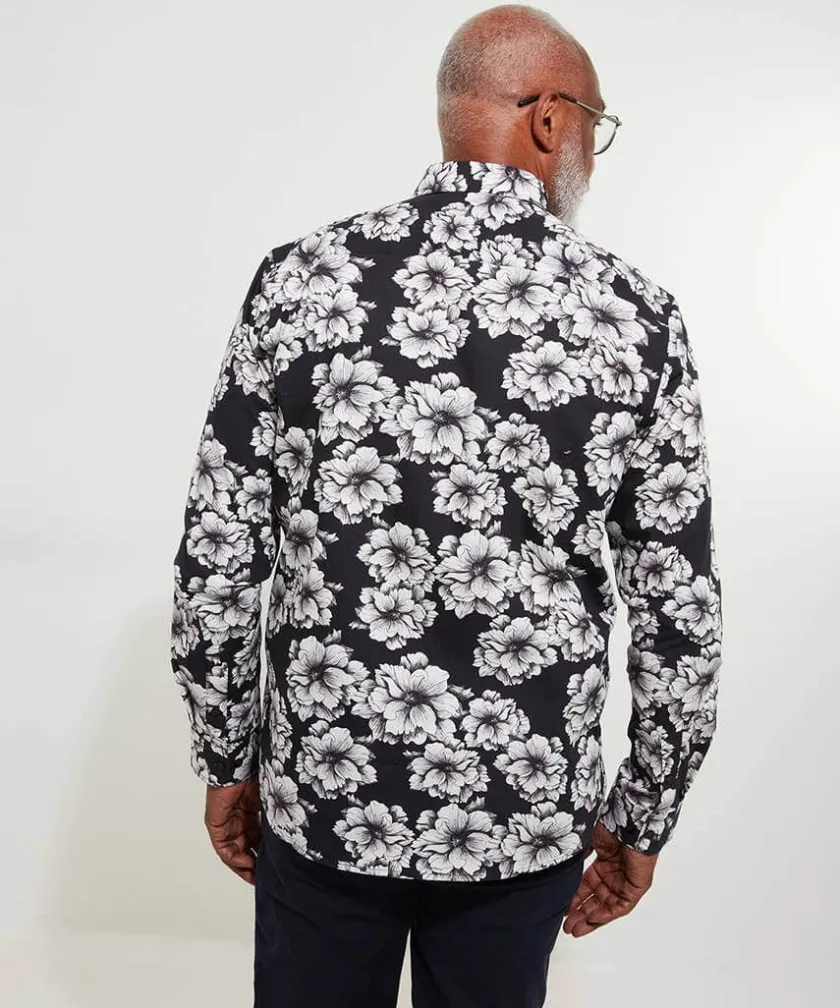 Joe Browns Monochrome Floral Shirt- Men's Clothing|Gifts