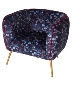 Joe Browns Nouveau Herons Velvet Chair- Furniture & Storage|Floral Décor